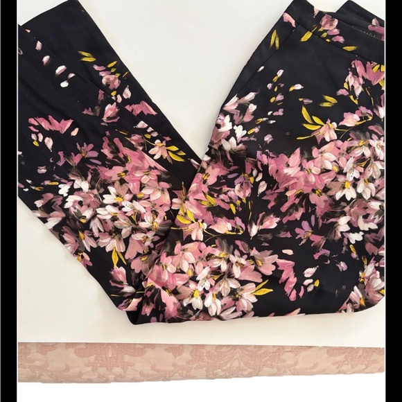 Escada Black Floral dress up pants ankle size 6 36 EU - Picture 3 of 13
